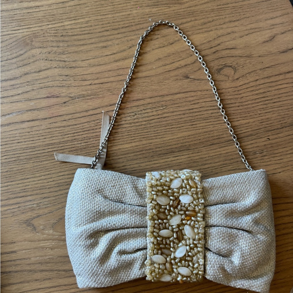 Banana Republic Elegant Cream Beaded Clutch - Picture 3 of 5